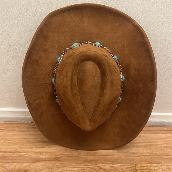 Cowboy Hat with silver/ turquoise band - Picture 4 of 13